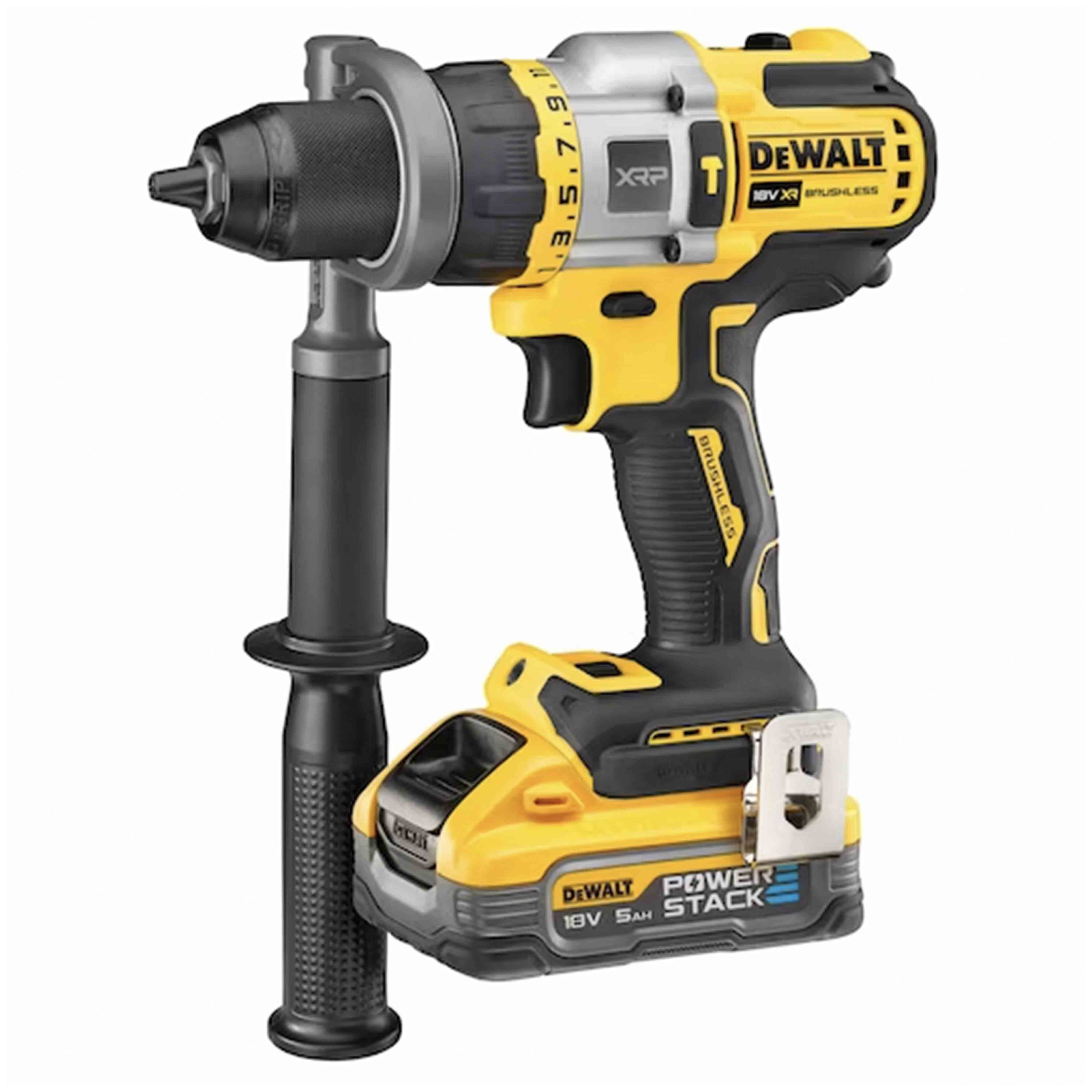 XRP Drill Driver - 3 Speed with XR 18v POWERSTACK Percussion with Brushless Motor with 1.5-13mm Metal Chuck in TSTACK CASE and ACCESSORIES - DeWALT - DCD1007H2T-QW XRP Drill Driver - 3 Speed with XR 18v POWERSTACK Percussion with Brushless Motor with 1.5-13mm Metal Chuck in TSTACK CASE and ACCESSORIES - DeWALT - DCD1007H2T-QW